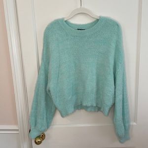 Wild Fable Fuzzy Bleached Aqua Sweater